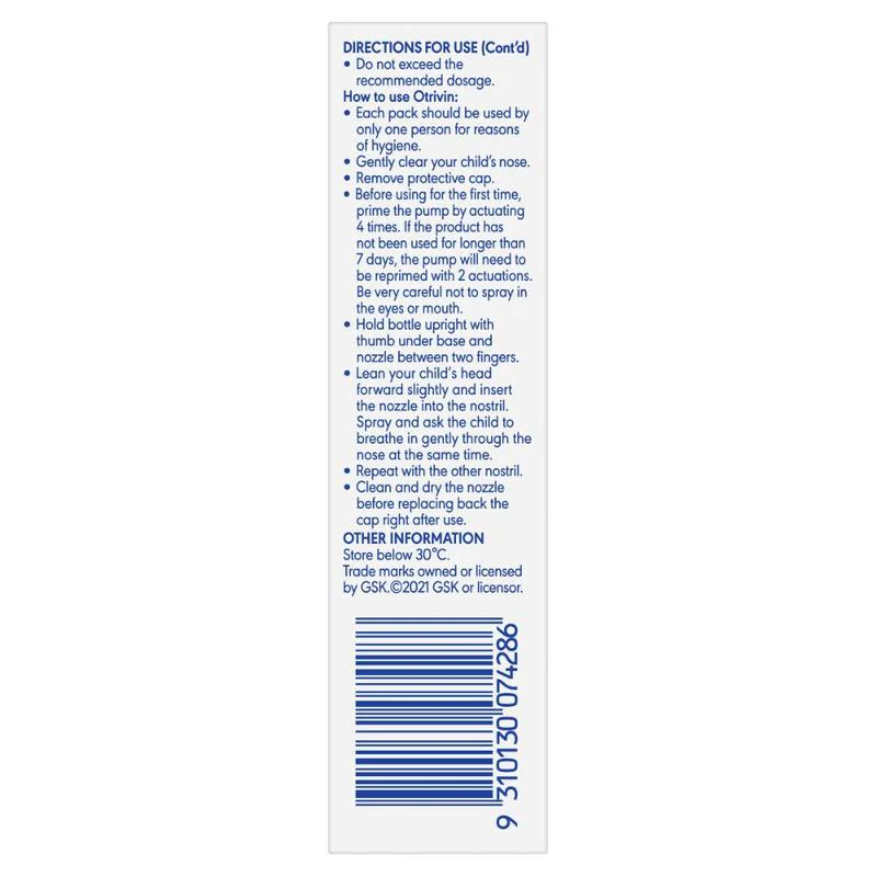 Otrivin Junior Nasal Spray 10ml