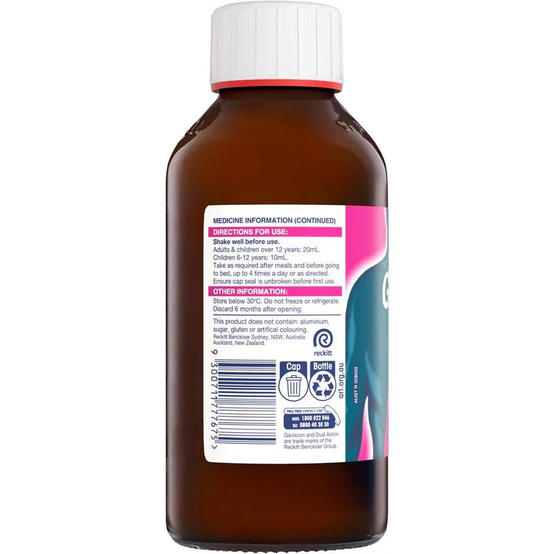 Gaviscon Liquid Dual Action Mixed Berry 500ml